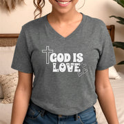 God Is Love V-Neck T-Shirt - My Faith My Father