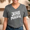 Jesus is Merciful Unisex V-Neck T-Shirt - Christian Faith Tee - My Faith My Father