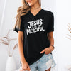 Jesus is Merciful Unisex V-Neck T-Shirt - Christian Faith Tee - My Faith My Father