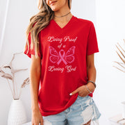 Living Proof Of A Loving God Butterfly V-Neck Unisex T-Shirt - My Faith My Father