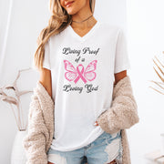 Living Proof Of A Loving God Butterfly V-Neck Unisex T-Shirt - My Faith My Father