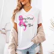 Living Proof Of A Loving God Heart Unisex V-Neck T-Shirt - My Faith My Father