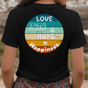 Love, Faith & Hope = Happiness Unisex V-Neck T-Shirt - My Faith My Father