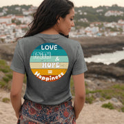 Love, Faith & Hope = Happiness Unisex V-Neck T-Shirt - My Faith My Father