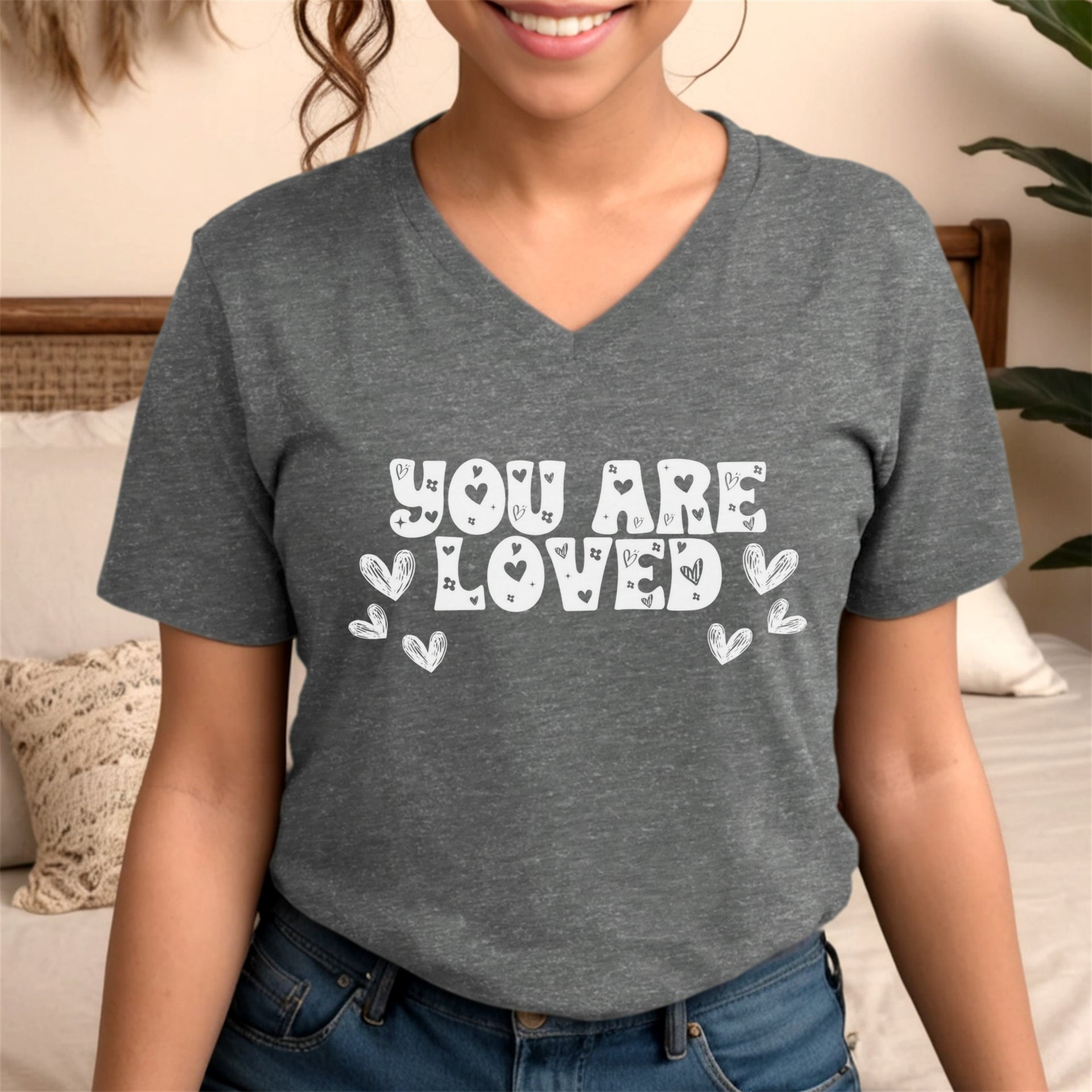 You Are Loved V-Neck T-Shirt - My Faith My Father