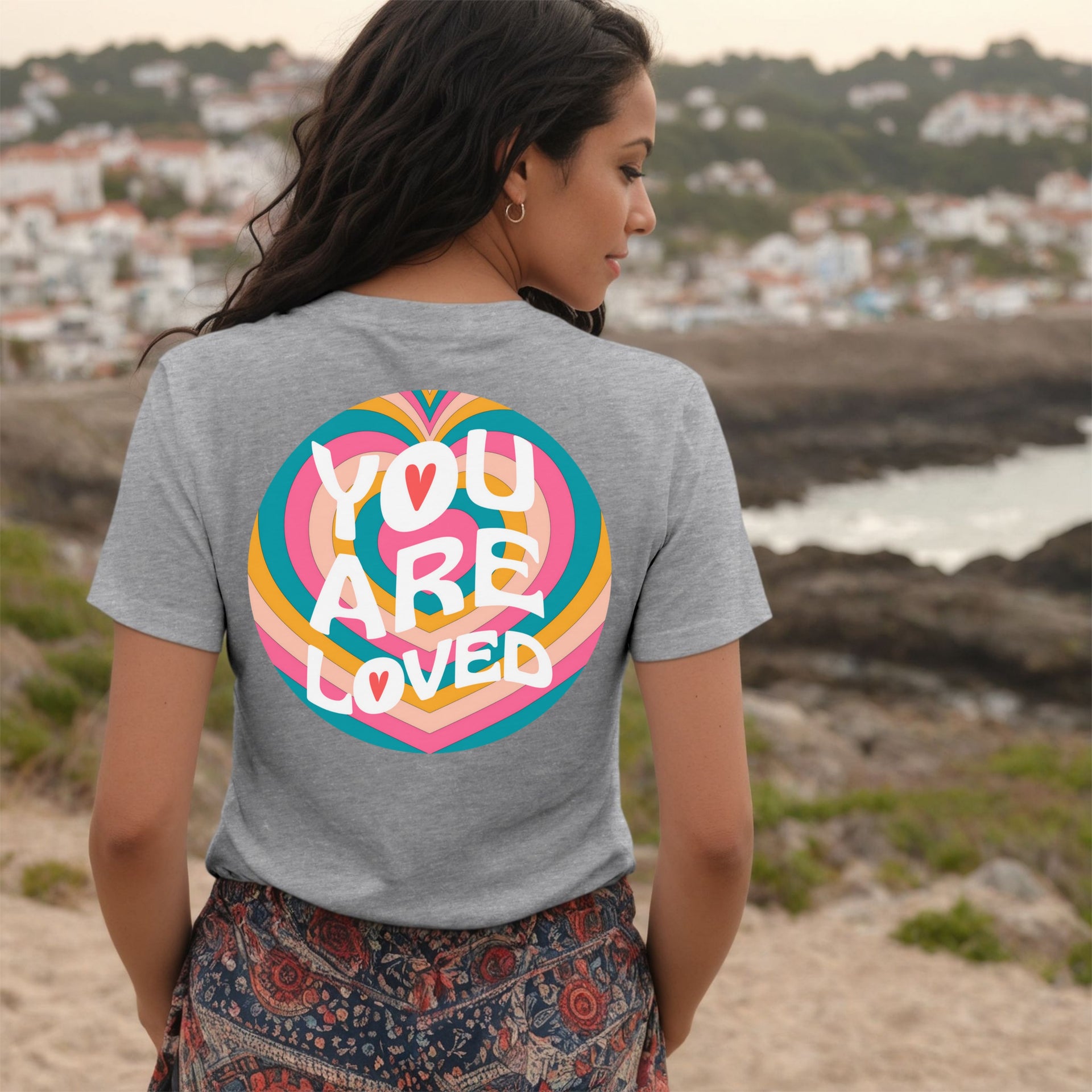 You Are Loved Retro Unisex V-Neck Tee - My Faith My Father