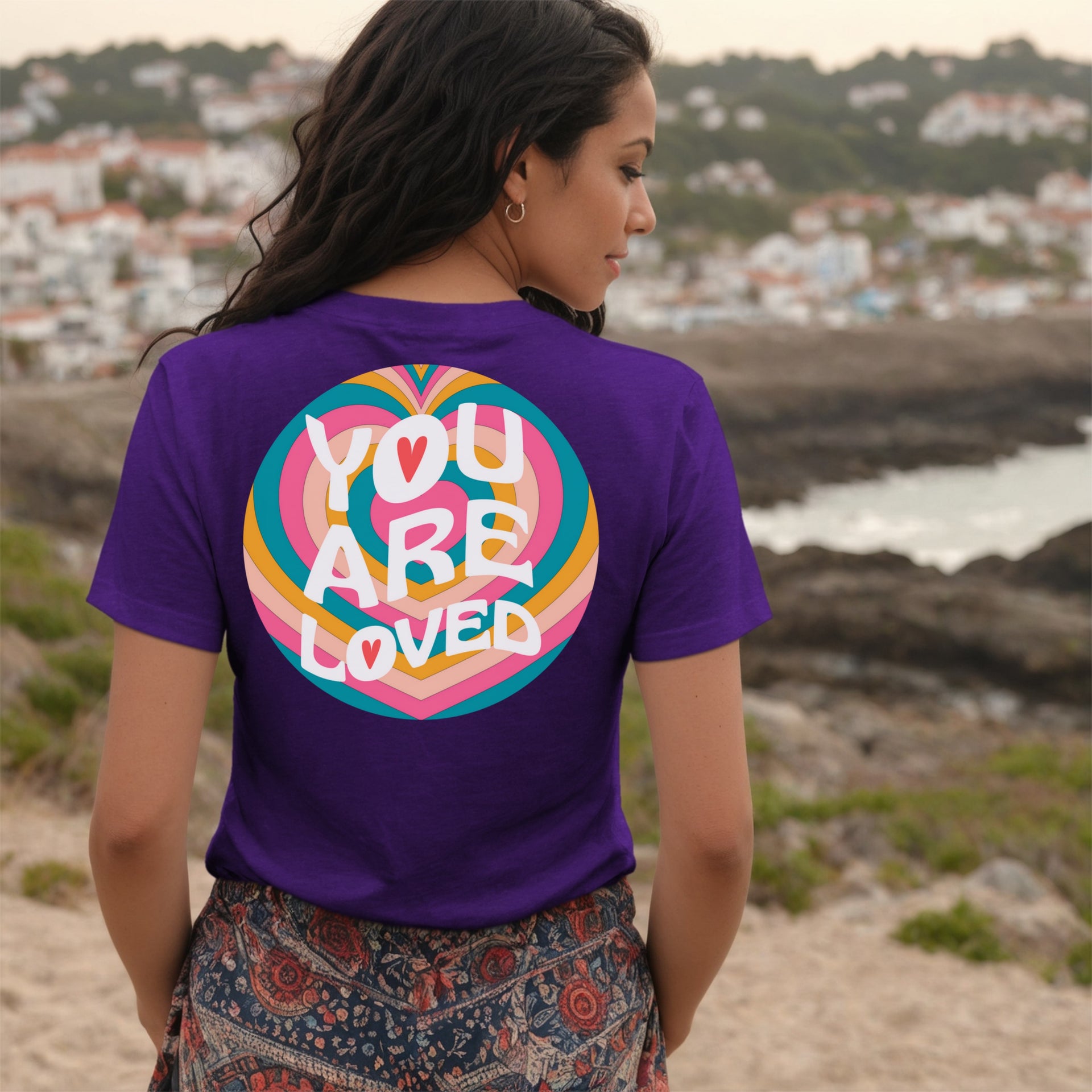 You Are Loved Retro Unisex V-Neck Tee - My Faith My Father