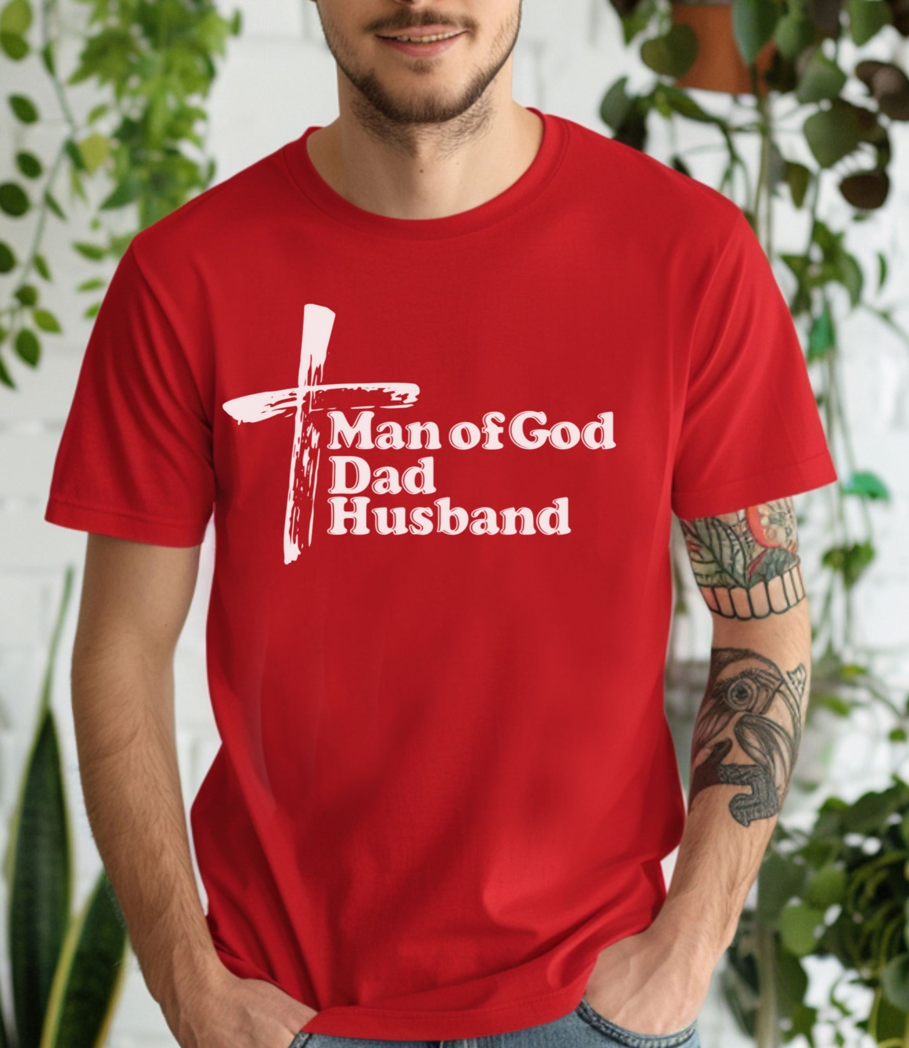 Man of God Dad Husband Unisex Relaxed Fit T-Shirt
