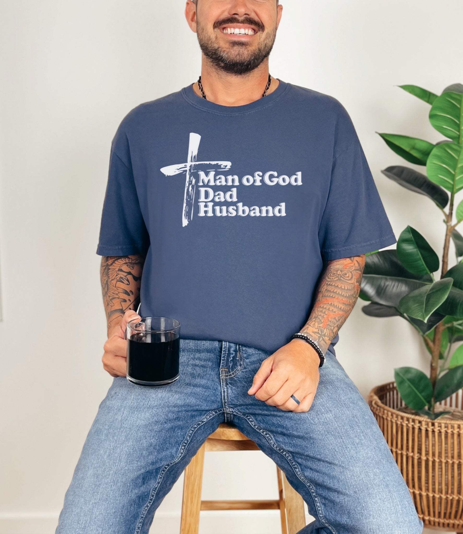Man of God Dad Husband Unisex Relaxed Fit T-Shirt