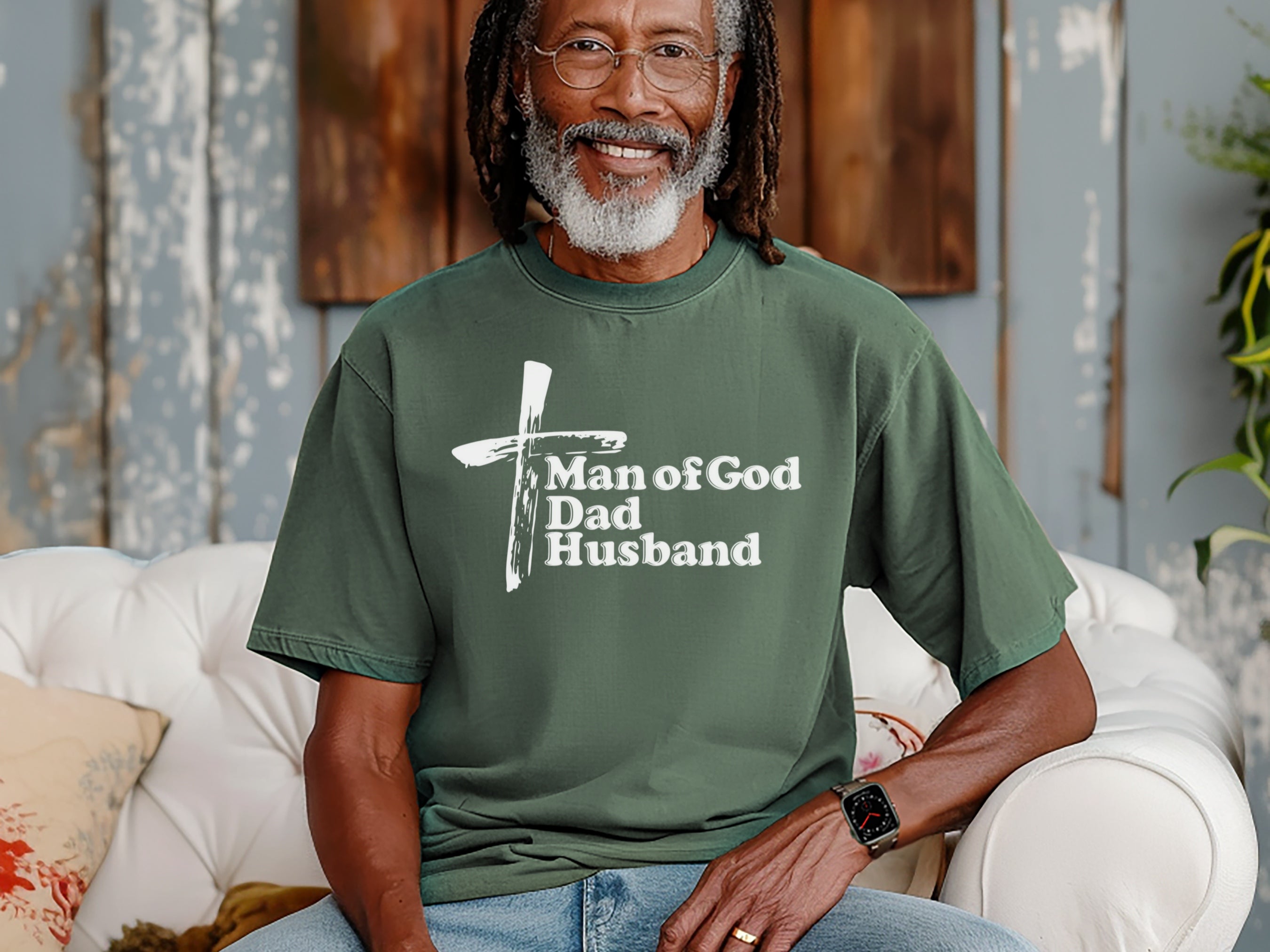 Man of God Dad Husband Unisex Relaxed Fit T-Shirt