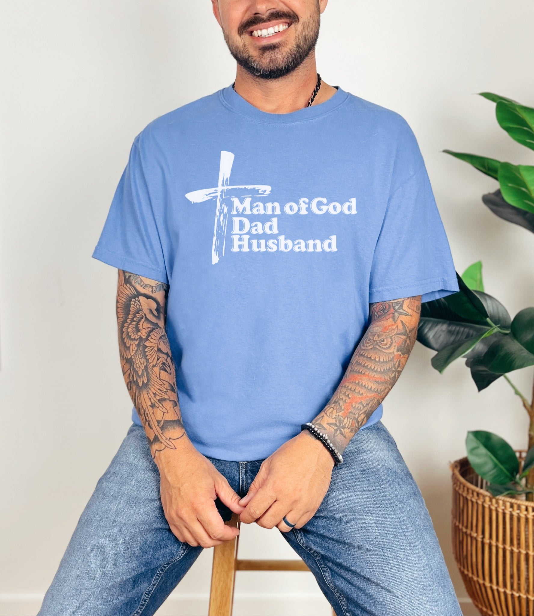 Man of God Dad Husband Unisex Relaxed Fit T-Shirt
