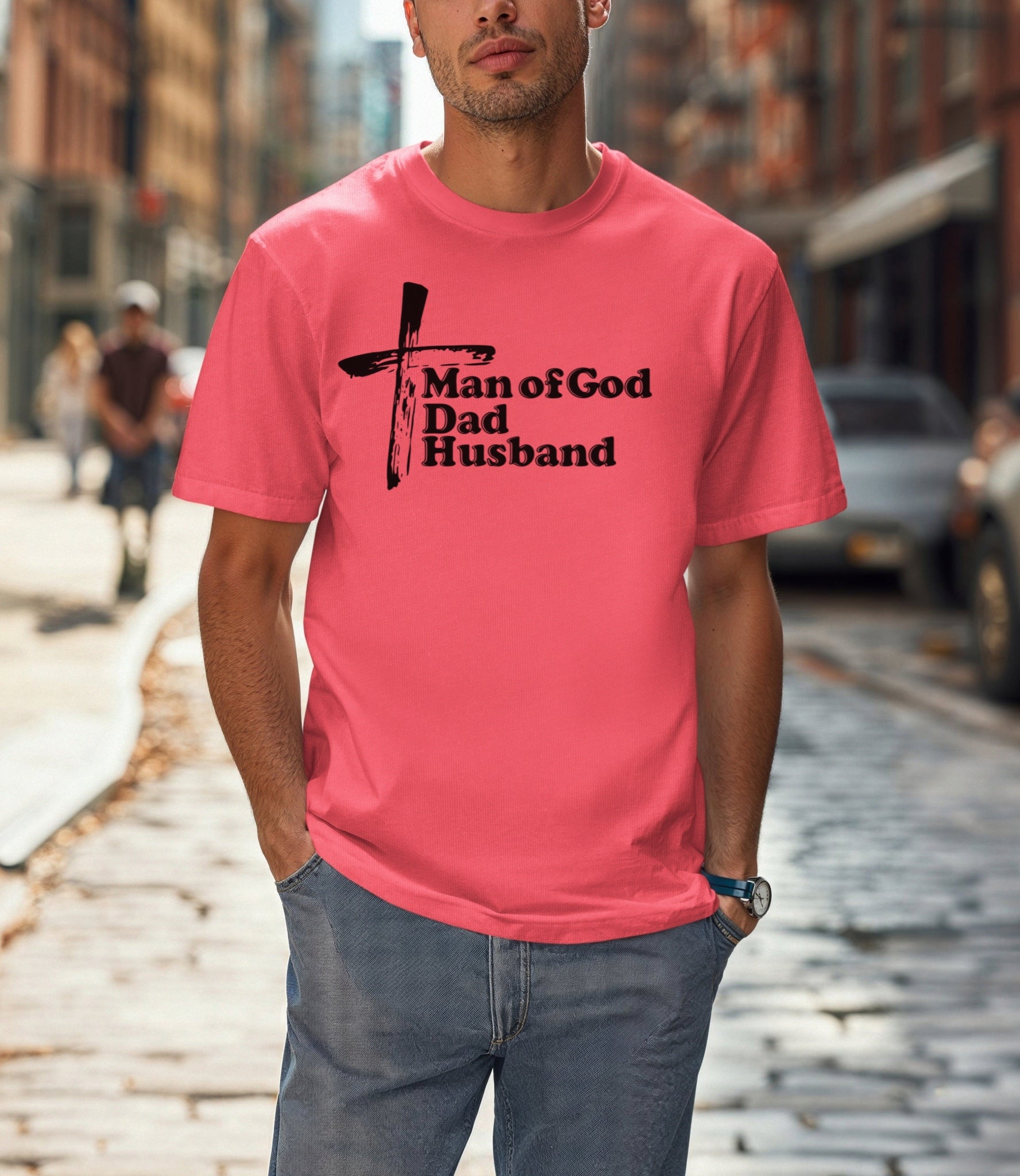 Man of God Dad Husband Unisex Relaxed Fit T-Shirt