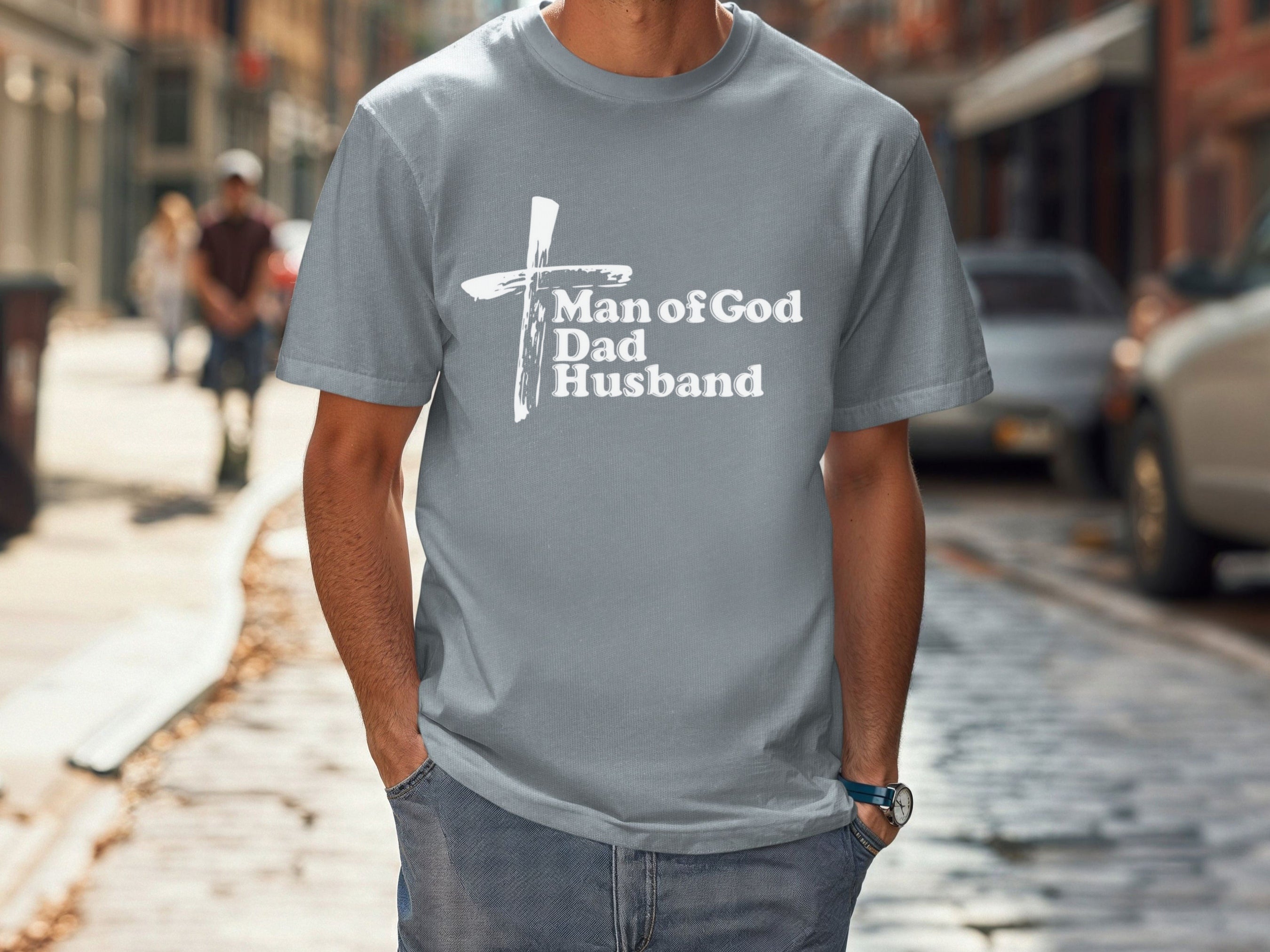 Man of God Dad Husband Unisex Relaxed Fit T-Shirt
