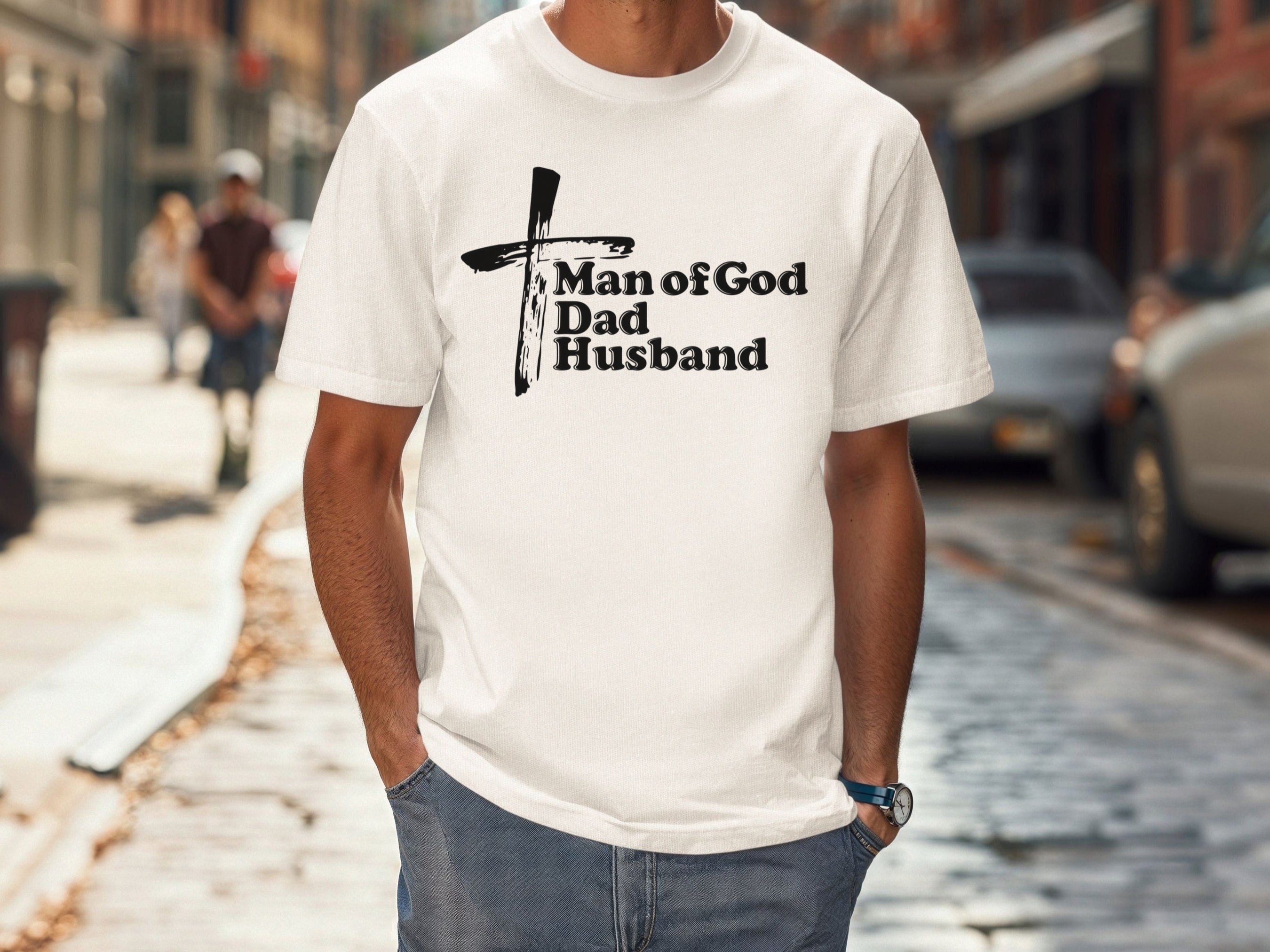 Man of God Dad Husband Unisex Relaxed Fit T-Shirt