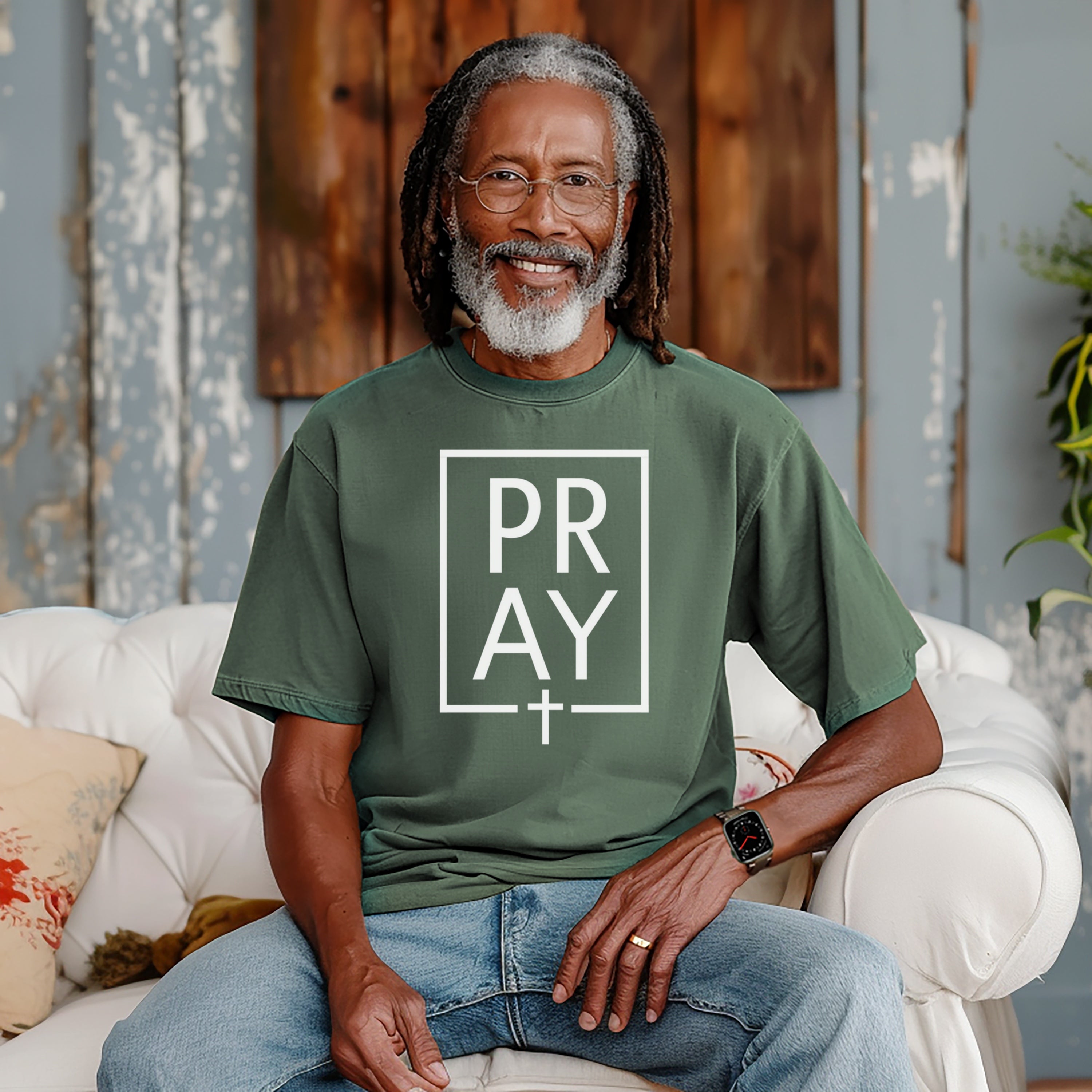 Pray +Cross Unisex Relaxed Fit T-Shirt