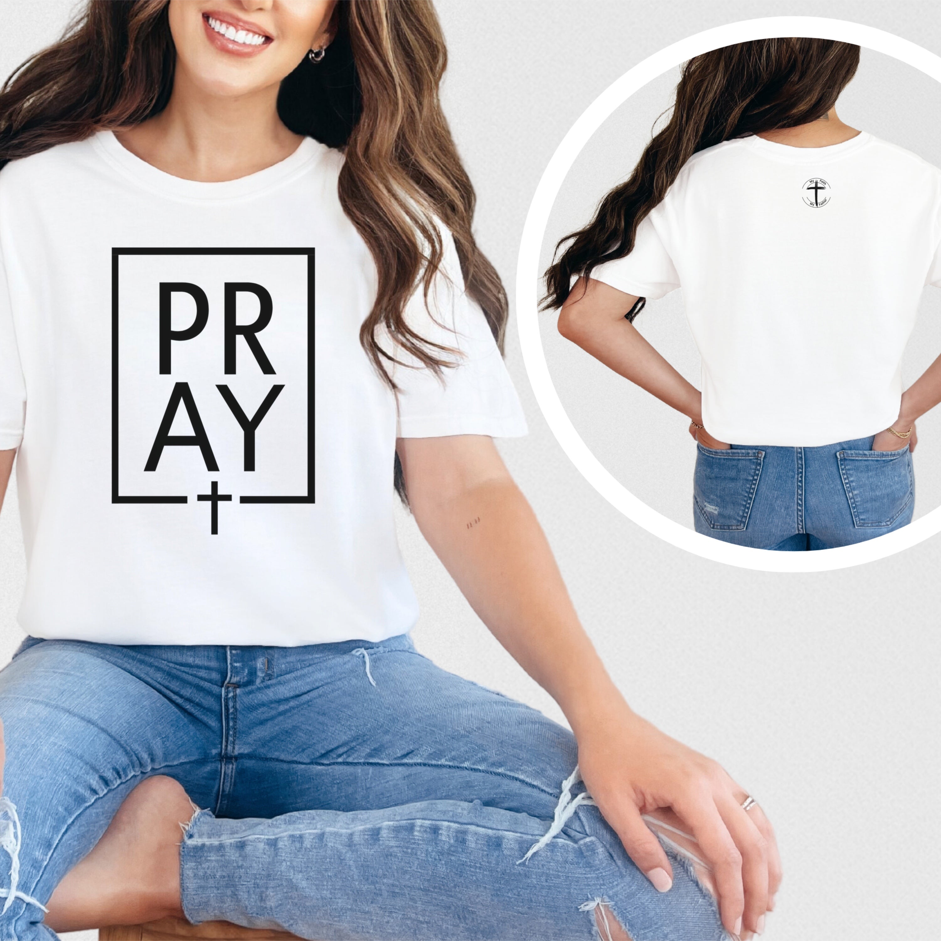 Pray +Cross Unisex Relaxed Fit T-Shirt
