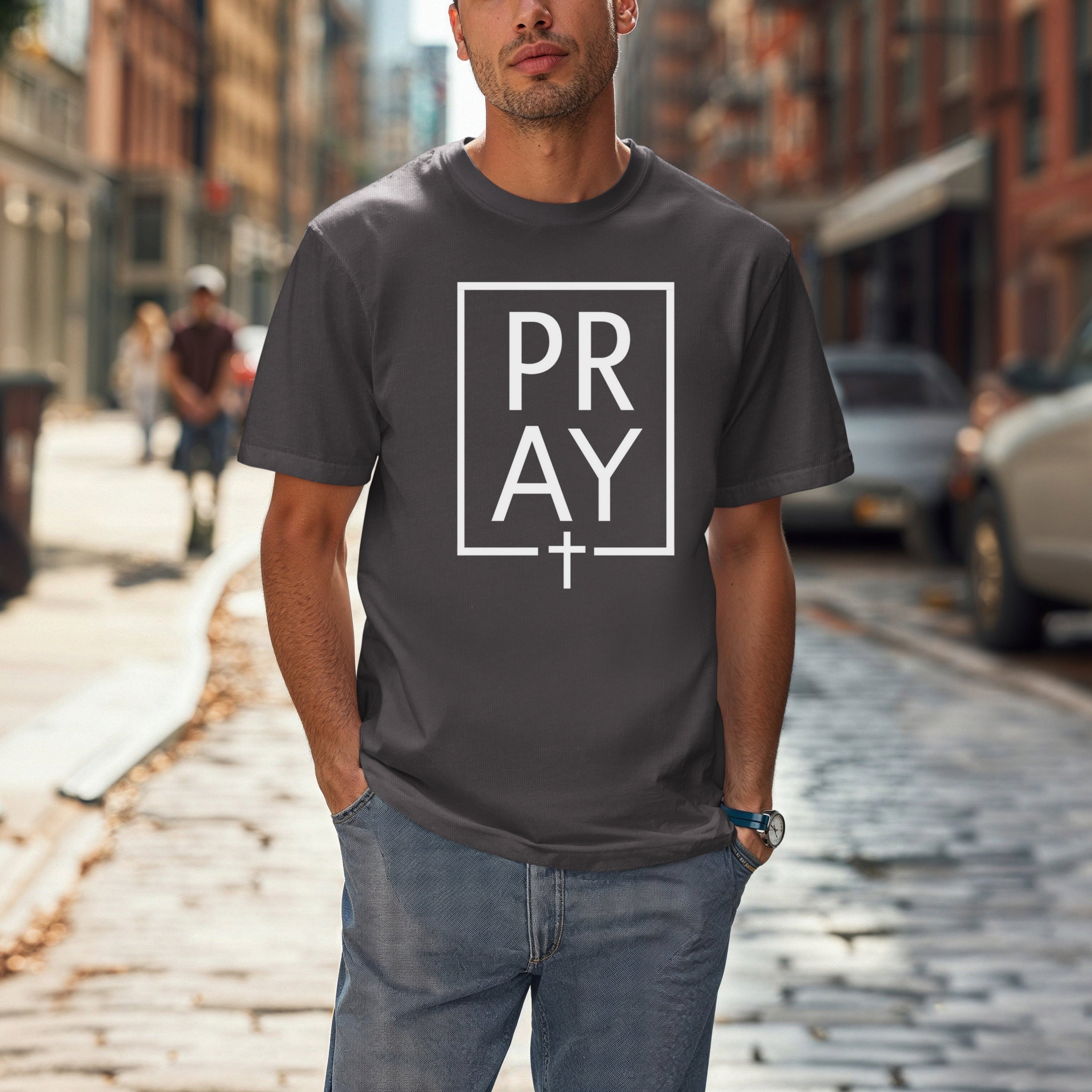 Pray +Cross Unisex Relaxed Fit T-Shirt