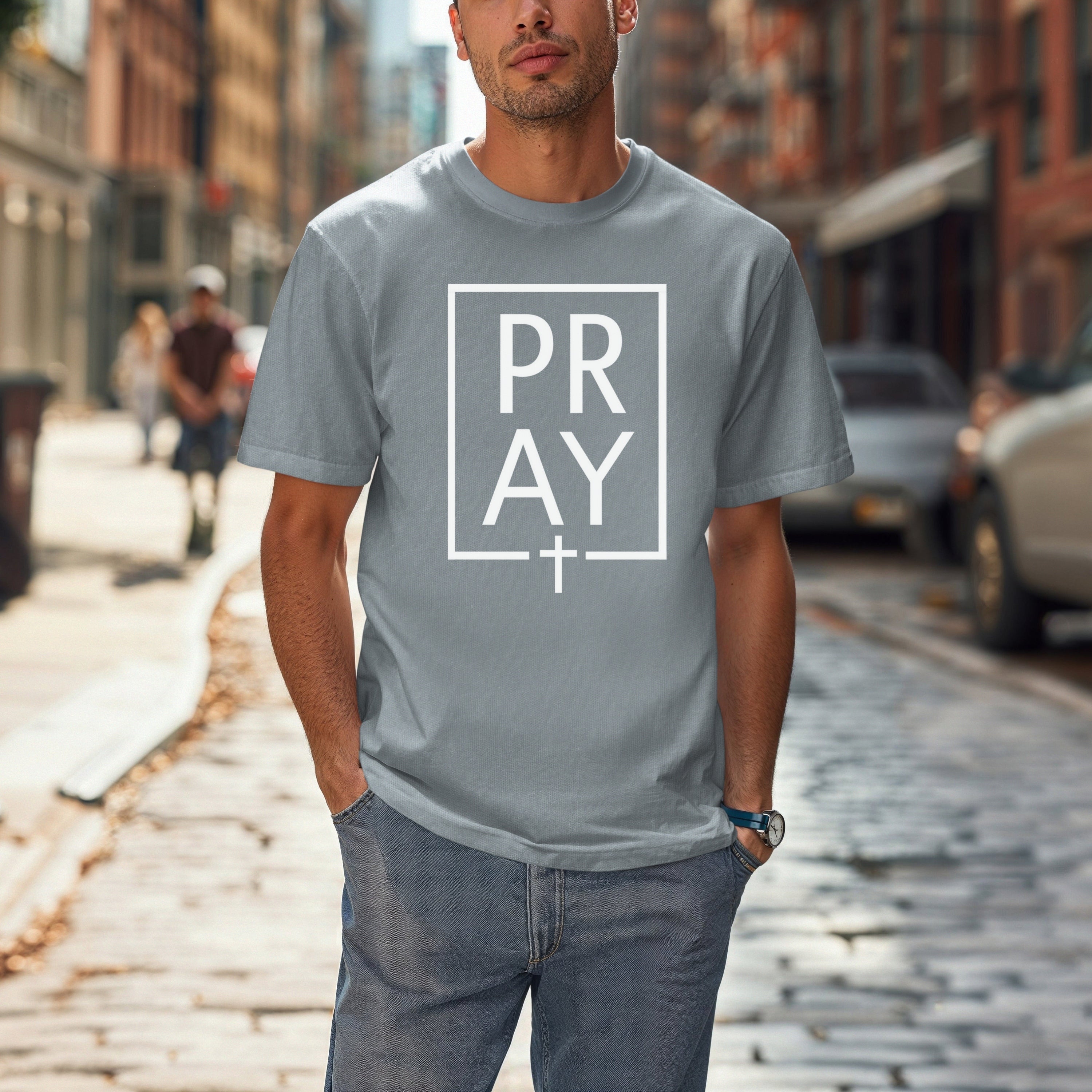 Pray +Cross Unisex Relaxed Fit T-Shirt