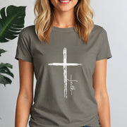 Cross With Faith Women's Tee - My Faith My Father