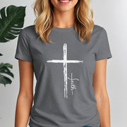 Cross With Faith Women's Tee - My Faith My Father
