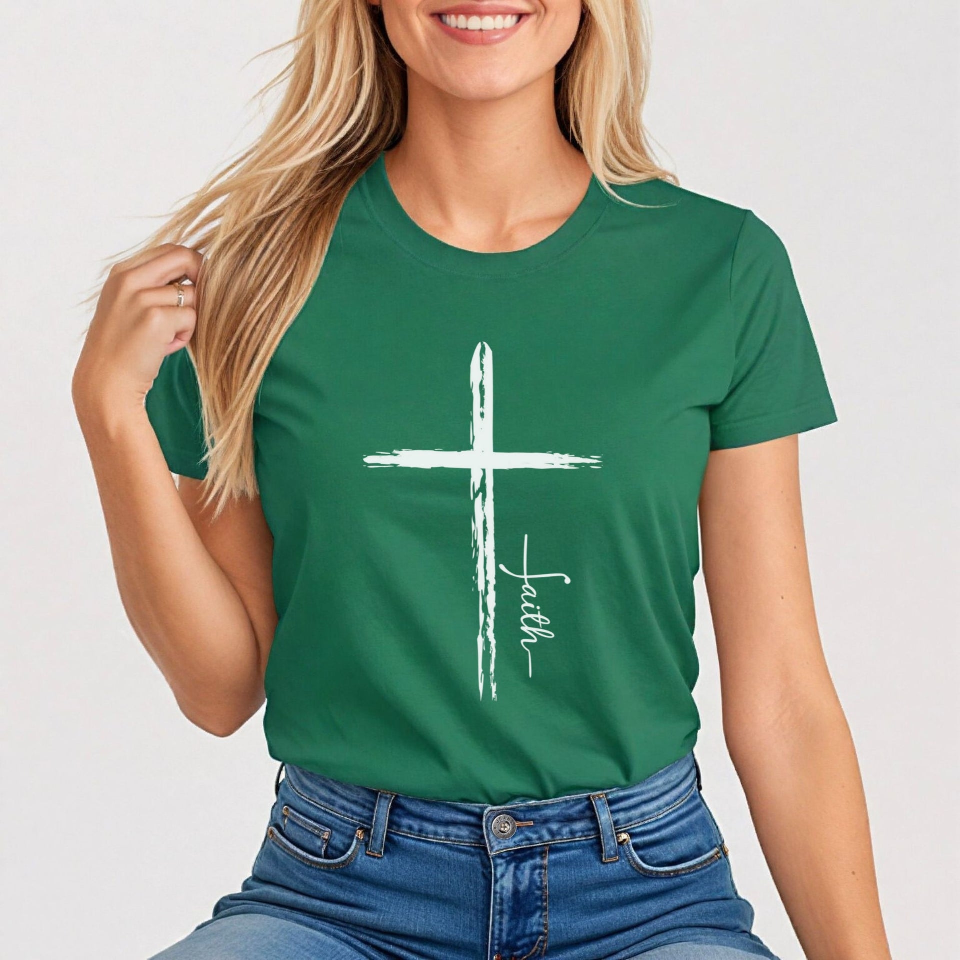 Cross With Faith Women's Tee - My Faith My Father