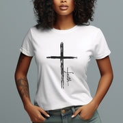 Cross With Faith Women's Tee - My Faith My Father