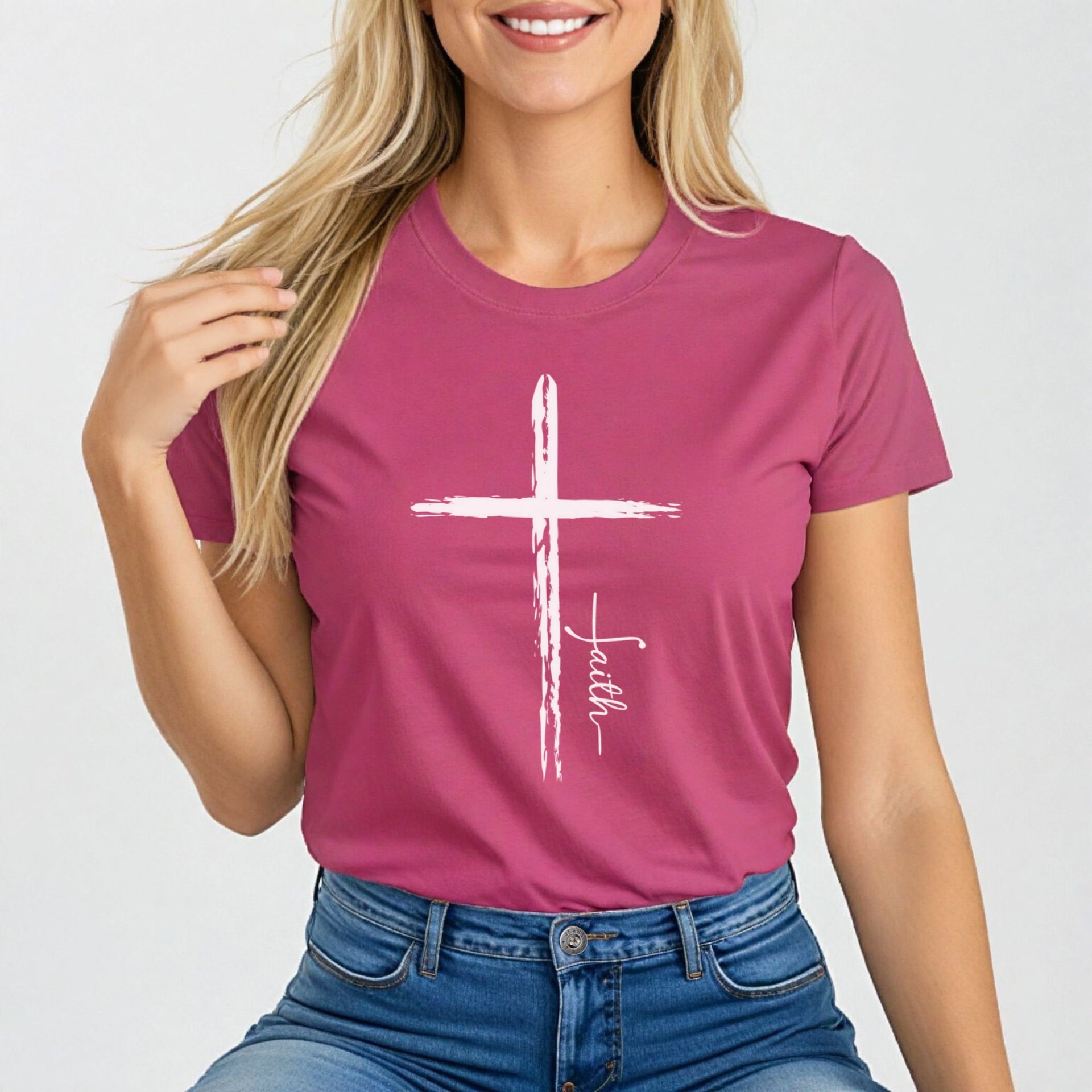 Cross With Faith Women's Tee - My Faith My Father