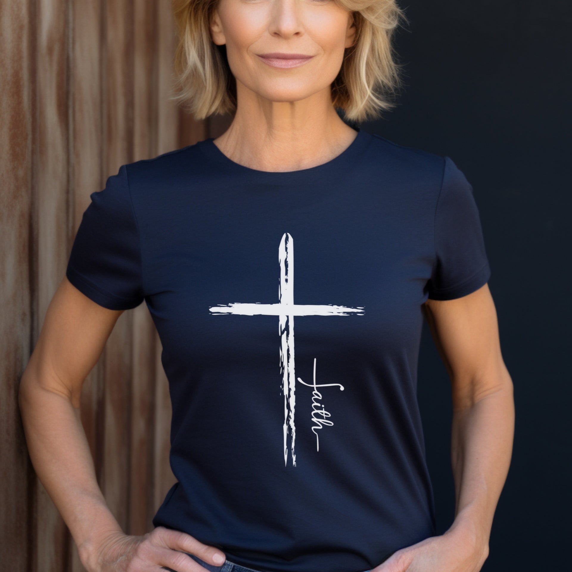 Cross With Faith Women's Tee - My Faith My Father