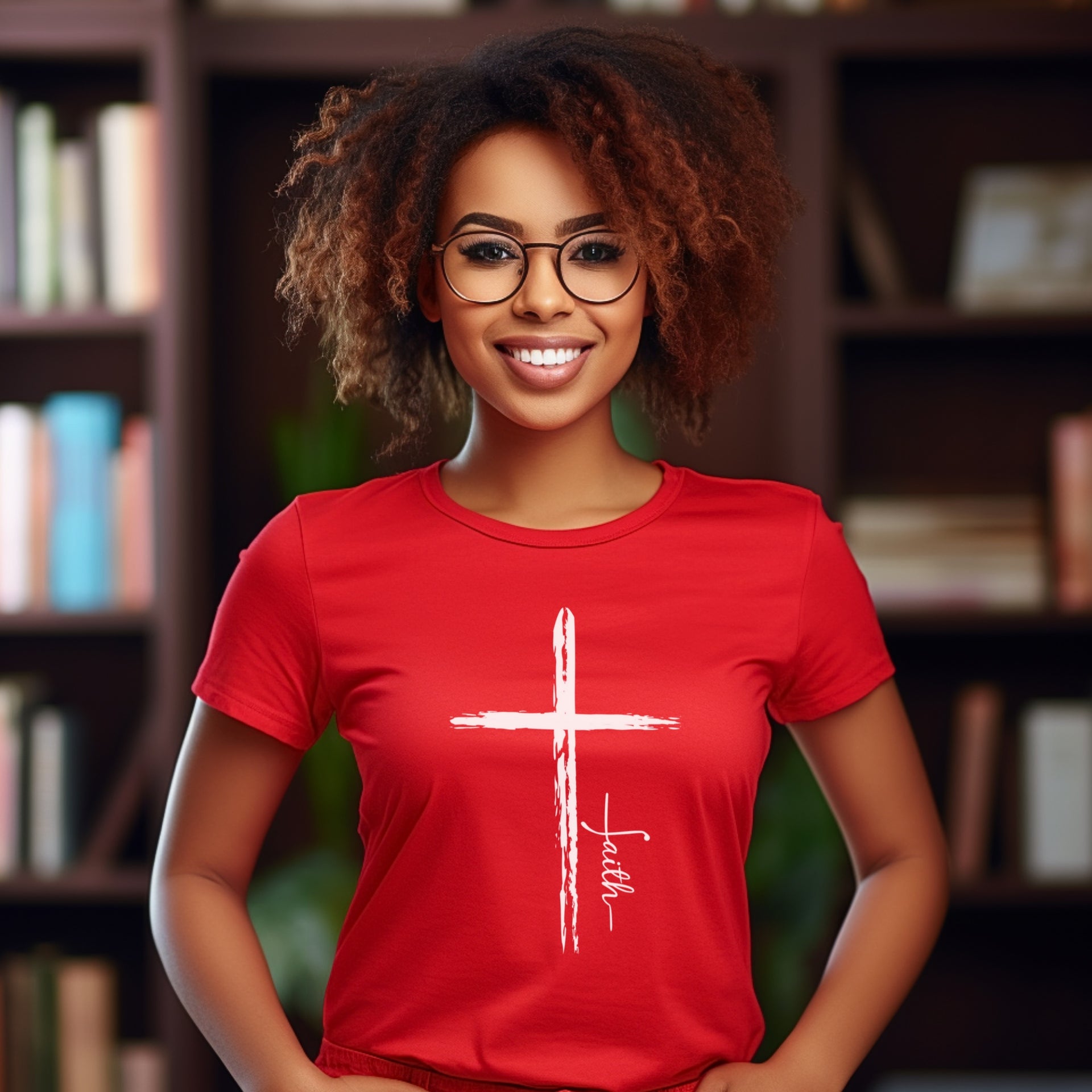 Cross With Faith Women's Tee - My Faith My Father