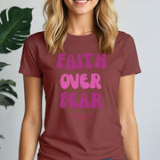 Faith Over Fear Pink Women's Tee - My Faith My Father