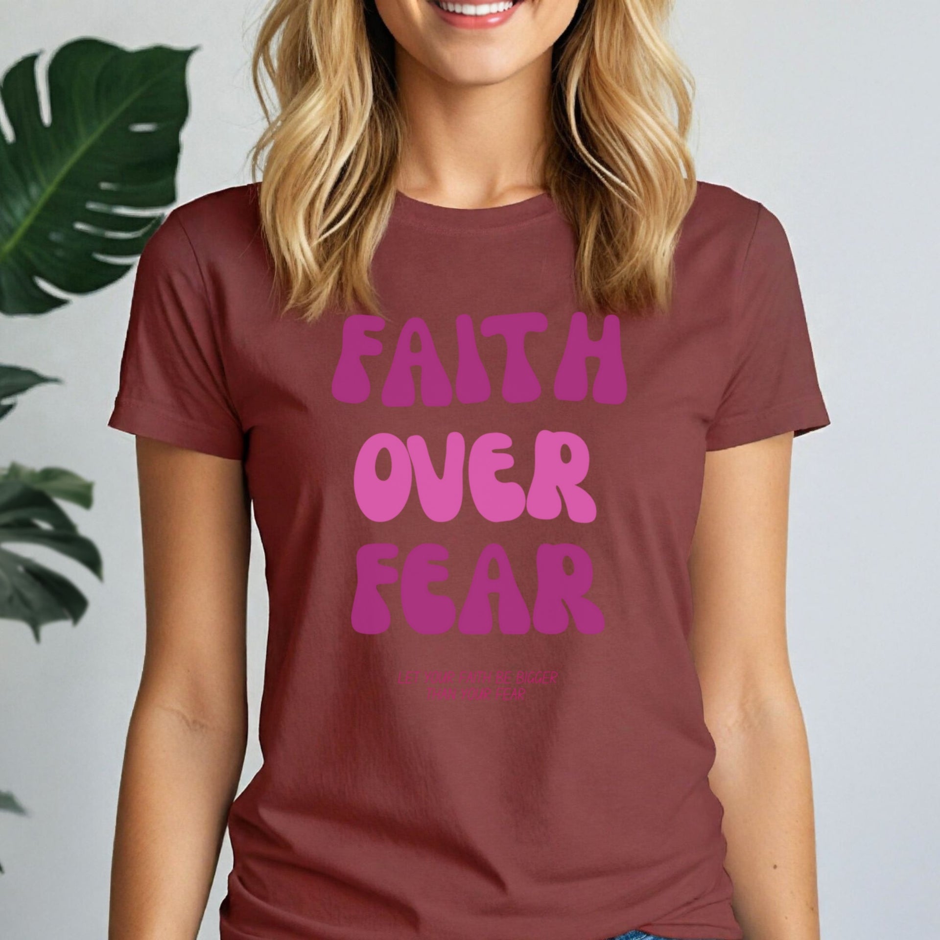Faith Over Fear Pink Women's Tee - My Faith My Father