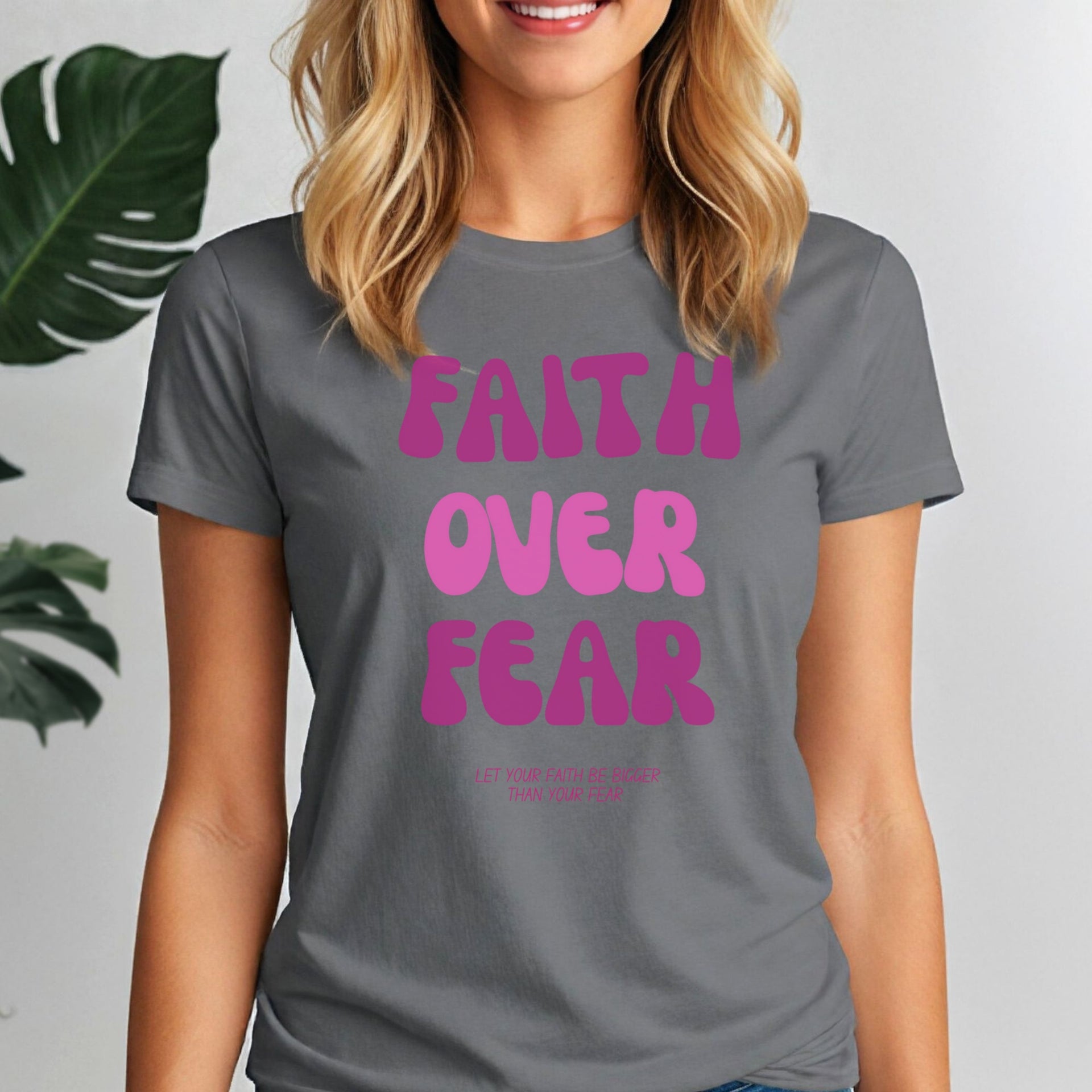 Faith Over Fear Pink Women's Tee - My Faith My Father
