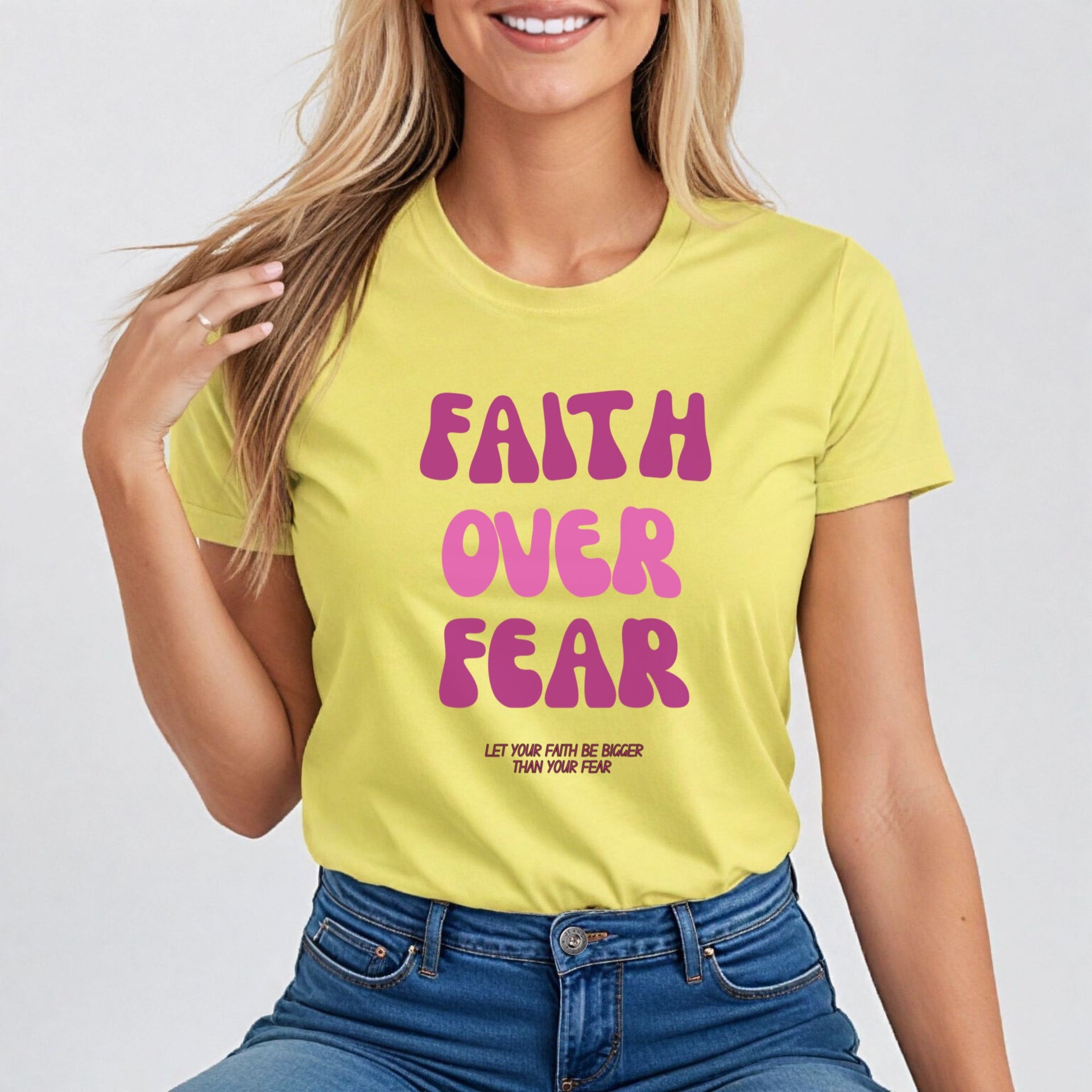 Faith Over Fear Pink Women's Tee - My Faith My Father