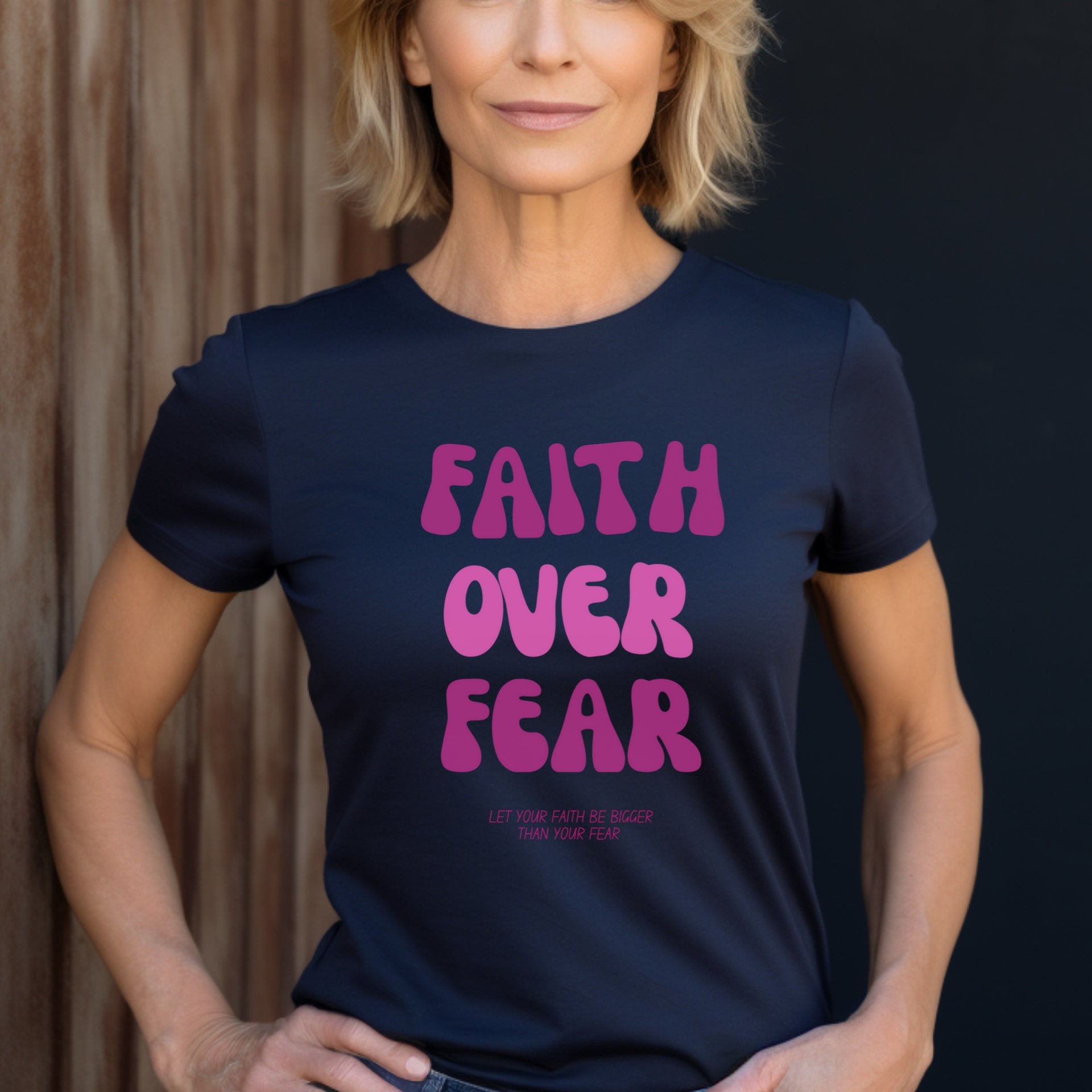 Faith Over Fear Pink Women's Tee - My Faith My Father