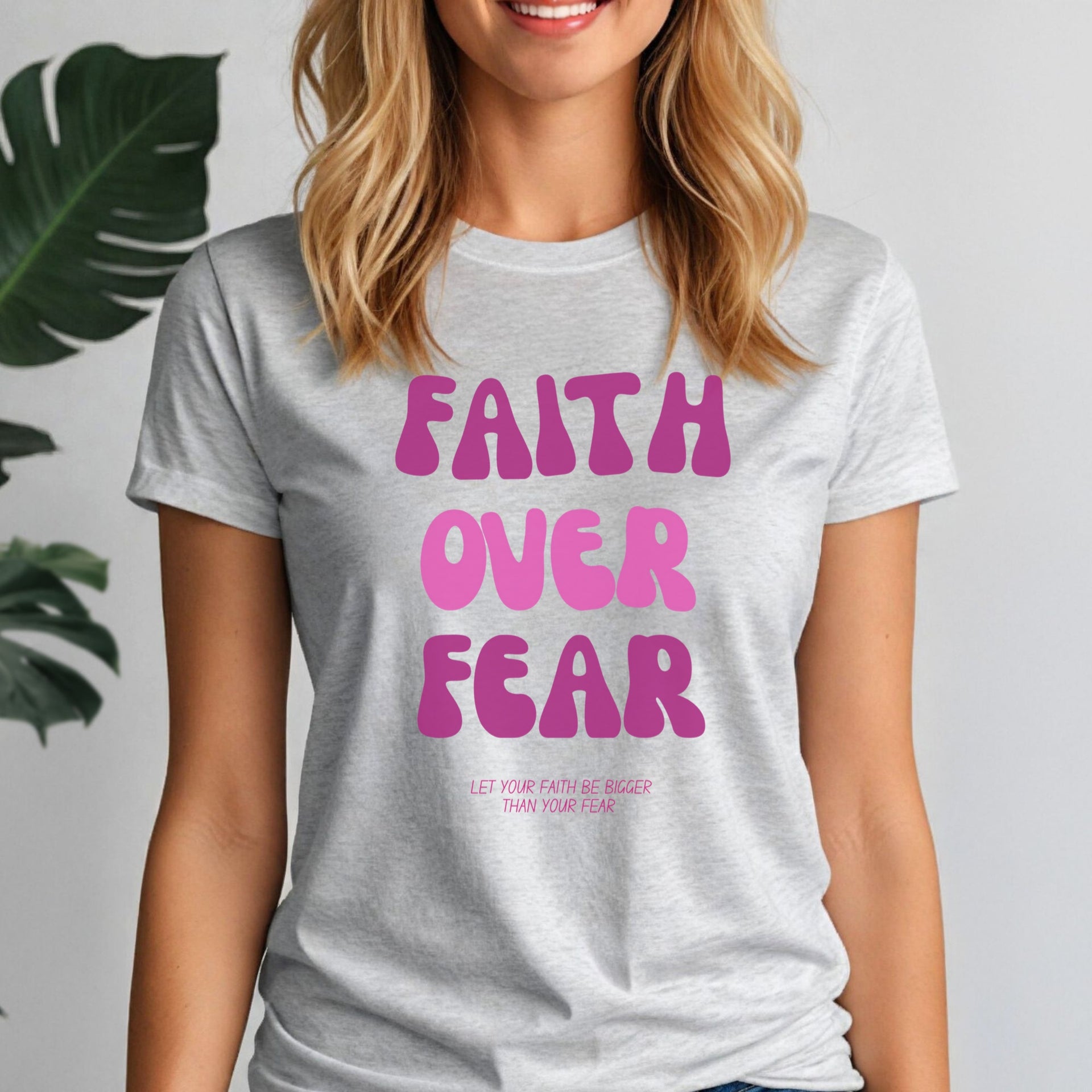 Faith Over Fear Pink Women's Tee - My Faith My Father