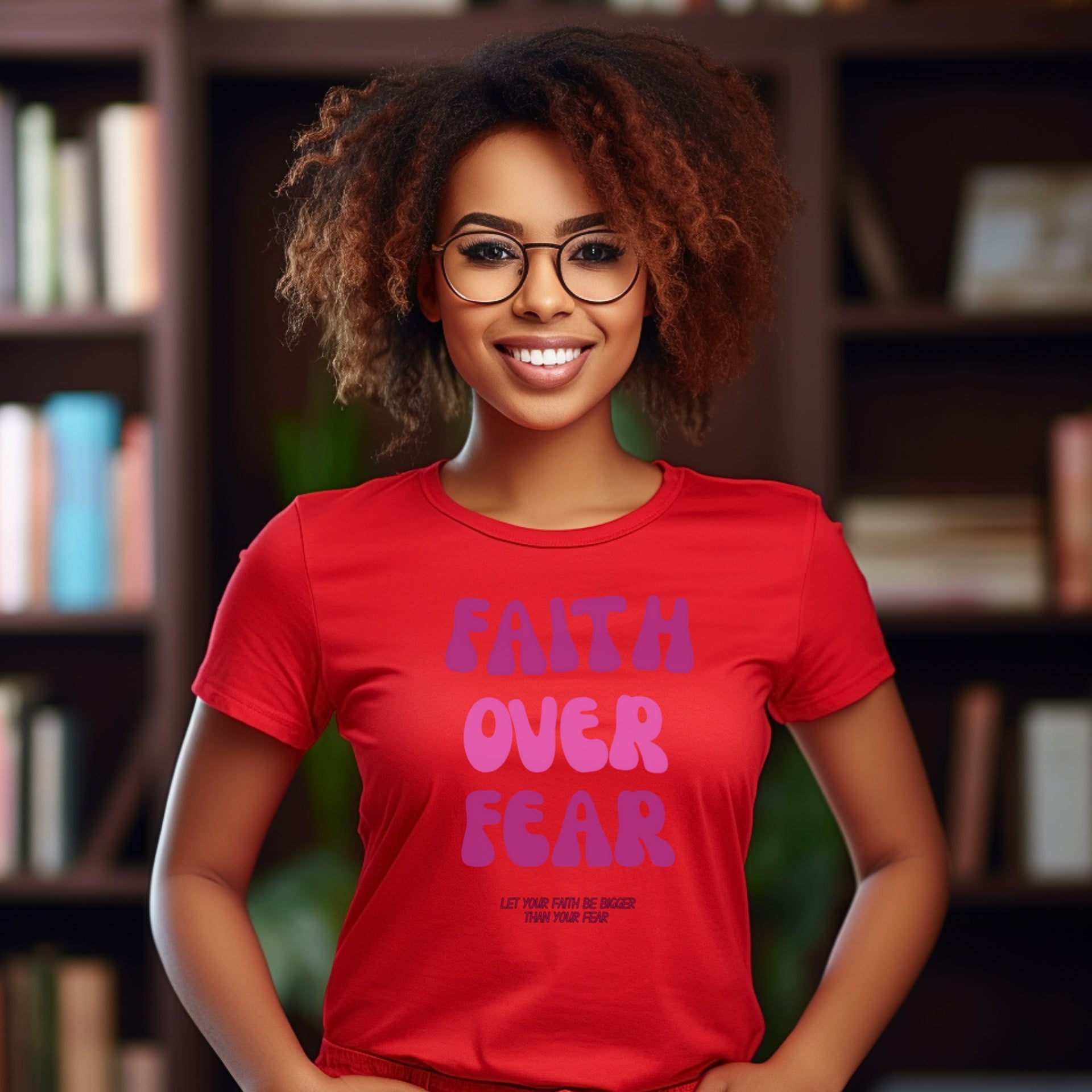 Faith Over Fear Pink Women's Tee - My Faith My Father