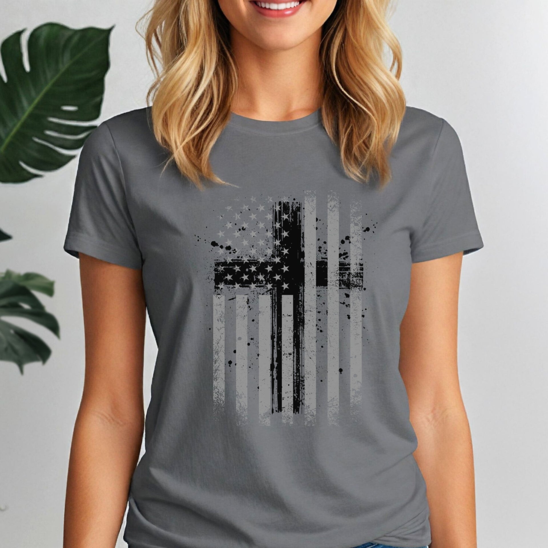 Faith Flag With Cross Women's Tee - My Faith My Father