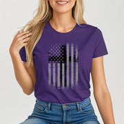 Faith Flag With Cross Women's Tee - My Faith My Father