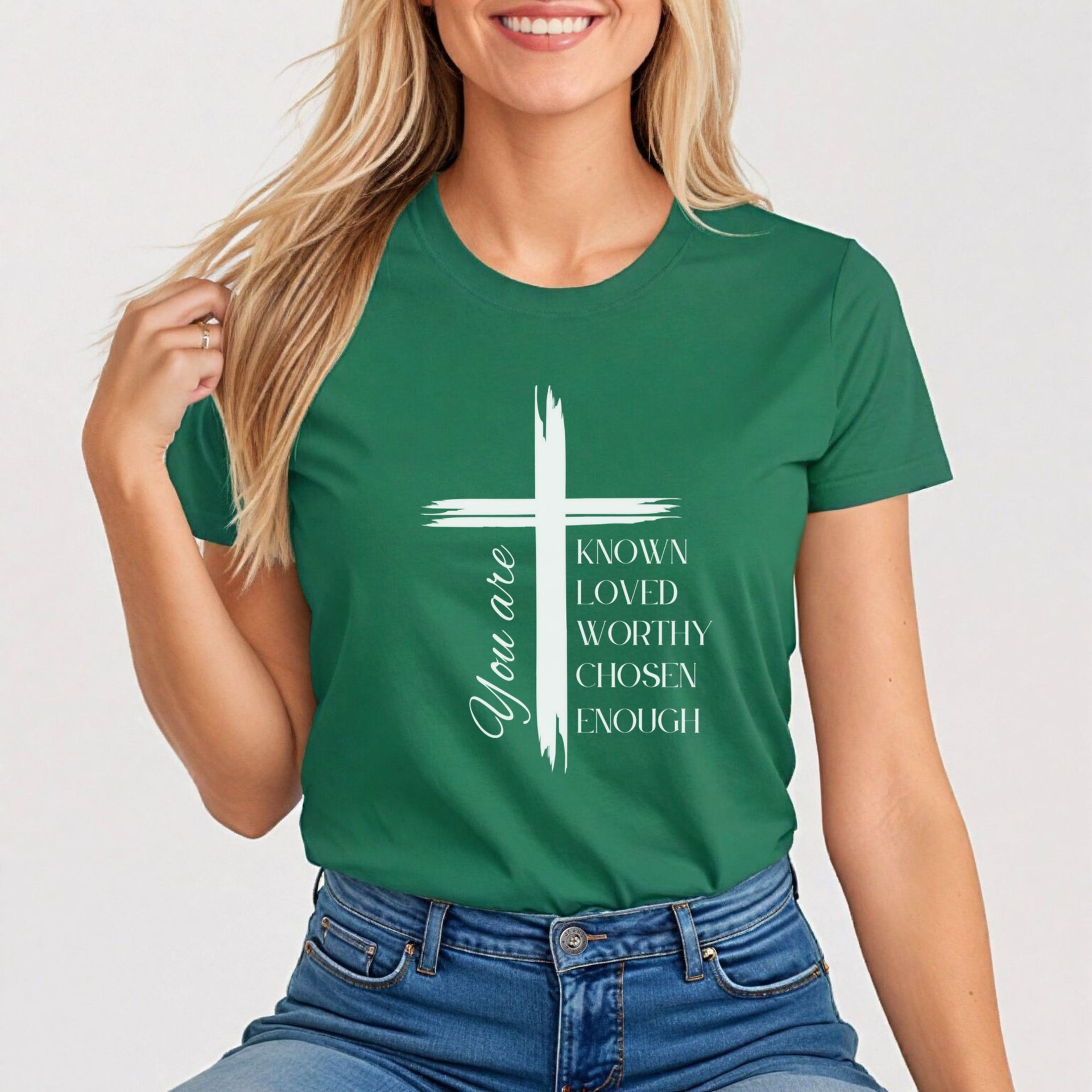 You Are Known Loved Worthy Chosen Enough Women's Tee - My Faith My Father