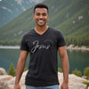 Jesus - The Way, The Truth, The Life Short Sleeve V-Neck T-Shirt | Casual Christian Apparel, Jesus Shirt, Gifts for Believers, Church Wear, Inspirational Top - My Faith My Father