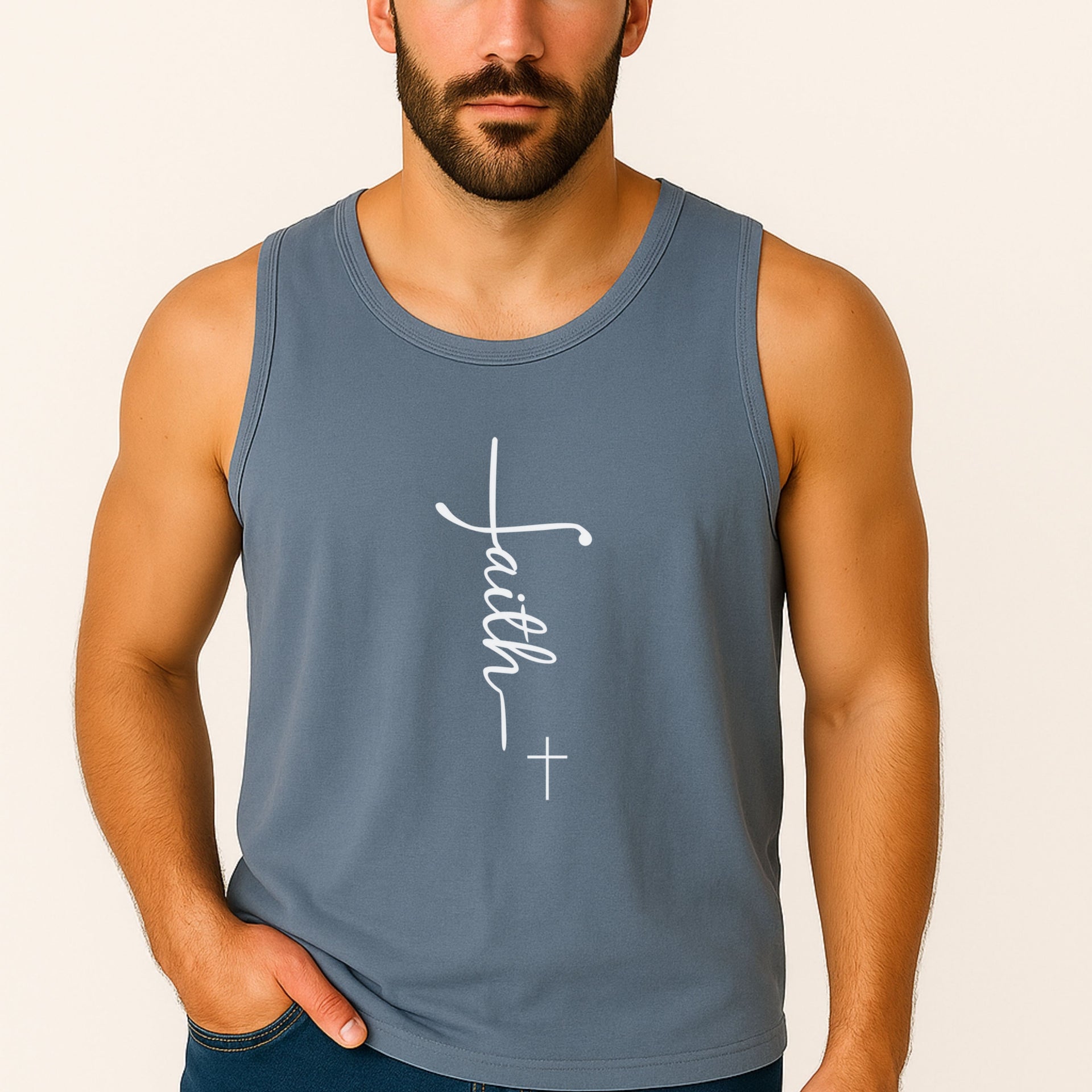 Faith +Cross Unisex Relaxed Fit Tank Top - My Faith My Father