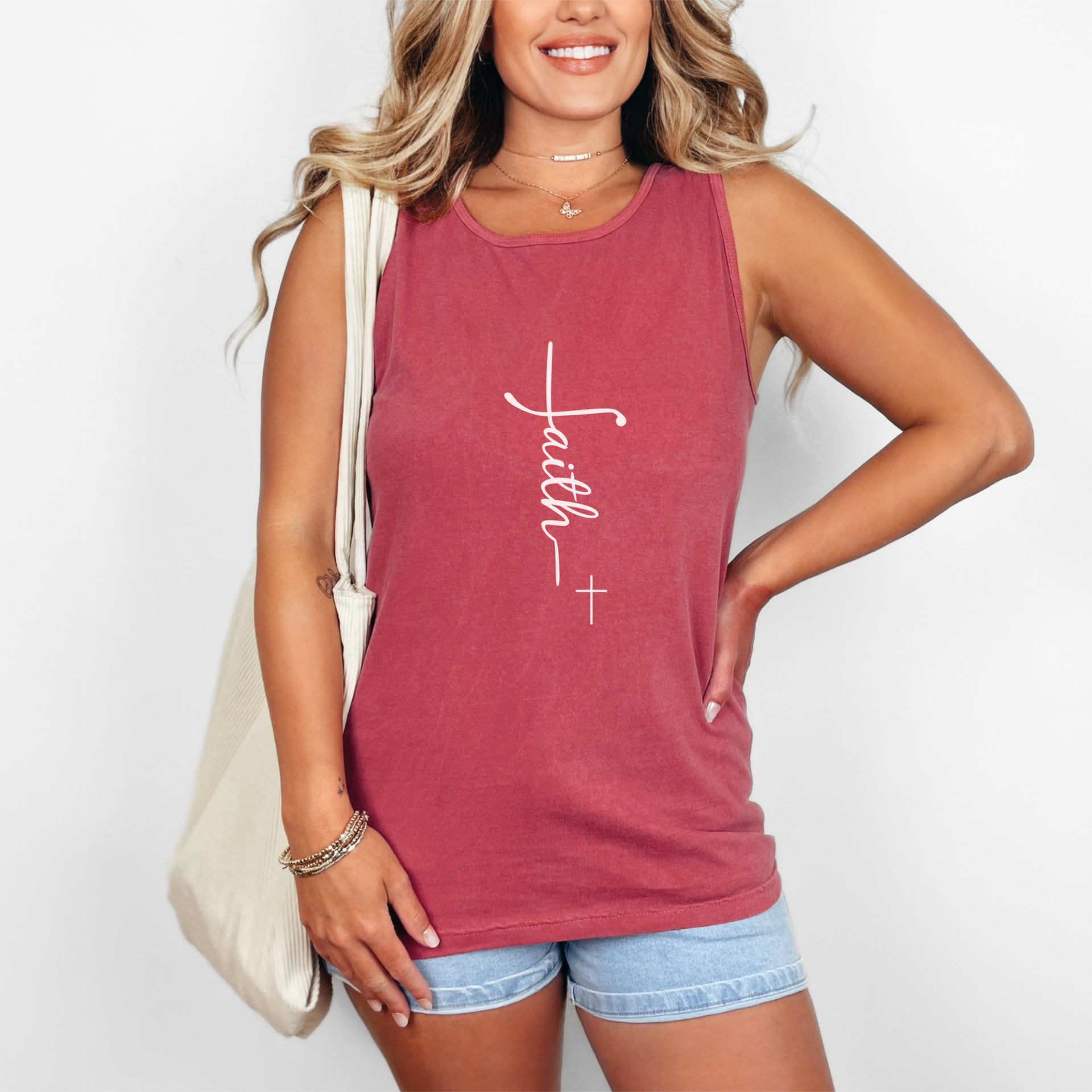 Faith +Cross Unisex Relaxed Fit Tank Top - My Faith My Father