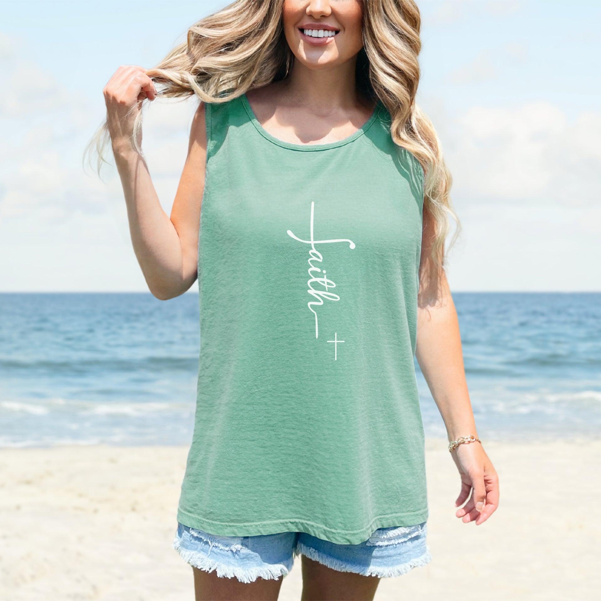 Faith +Cross Unisex Relaxed Fit Tank Top - My Faith My Father