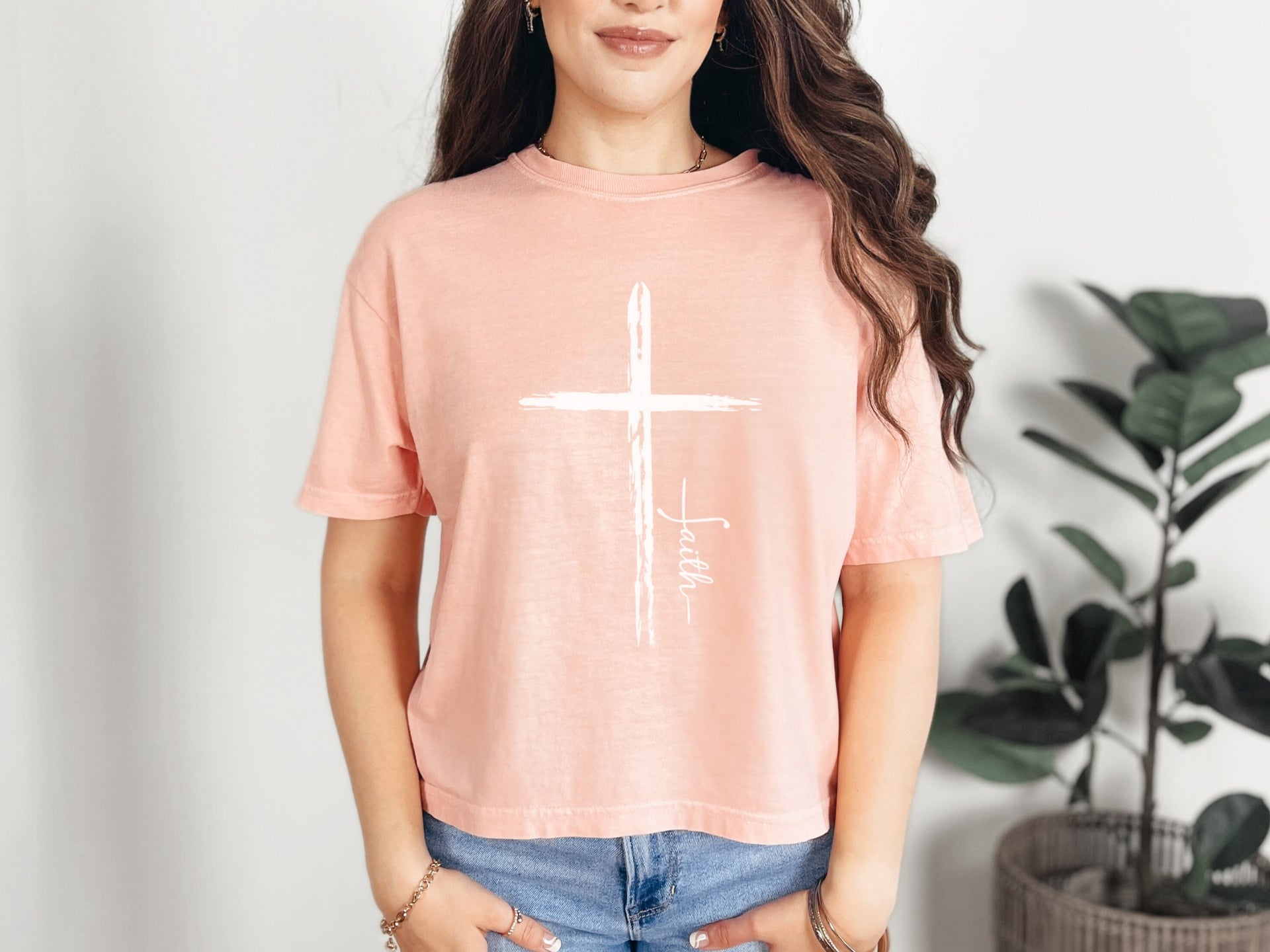 Cross With Faith Women's Boxy Tee - My Faith My Father