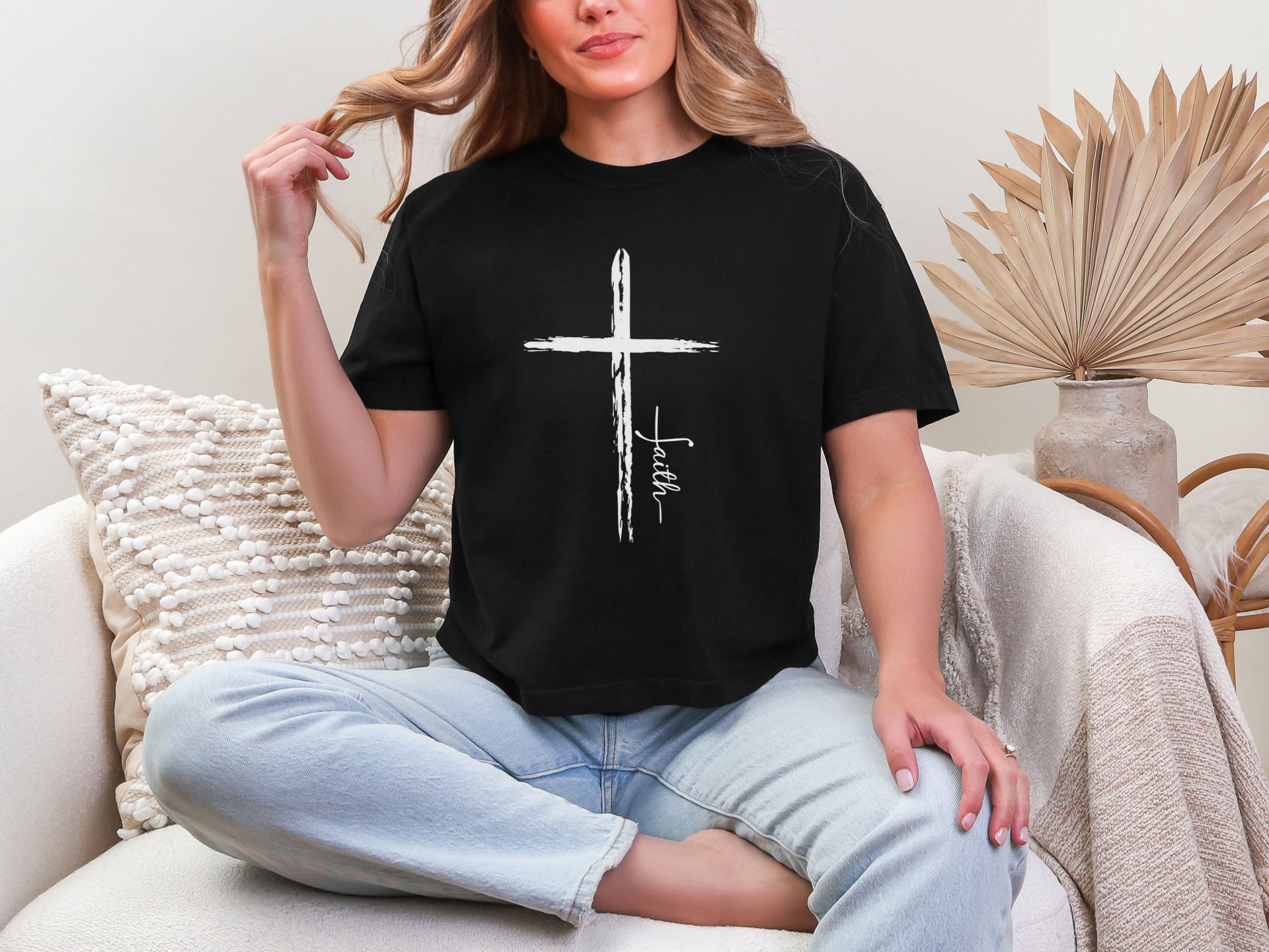 Cross With Faith Women's Boxy Tee - My Faith My Father