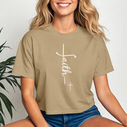 Faith + Cross Women's Crop Tee - My Faith My Father