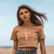 Faith + Cross Women's Crop Tee - My Faith My Father