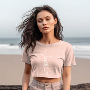 Faith + Cross Women's Crop Tee - My Faith My Father
