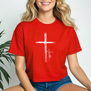 Cross With Faith Women's Crop Tee - My Faith My Father