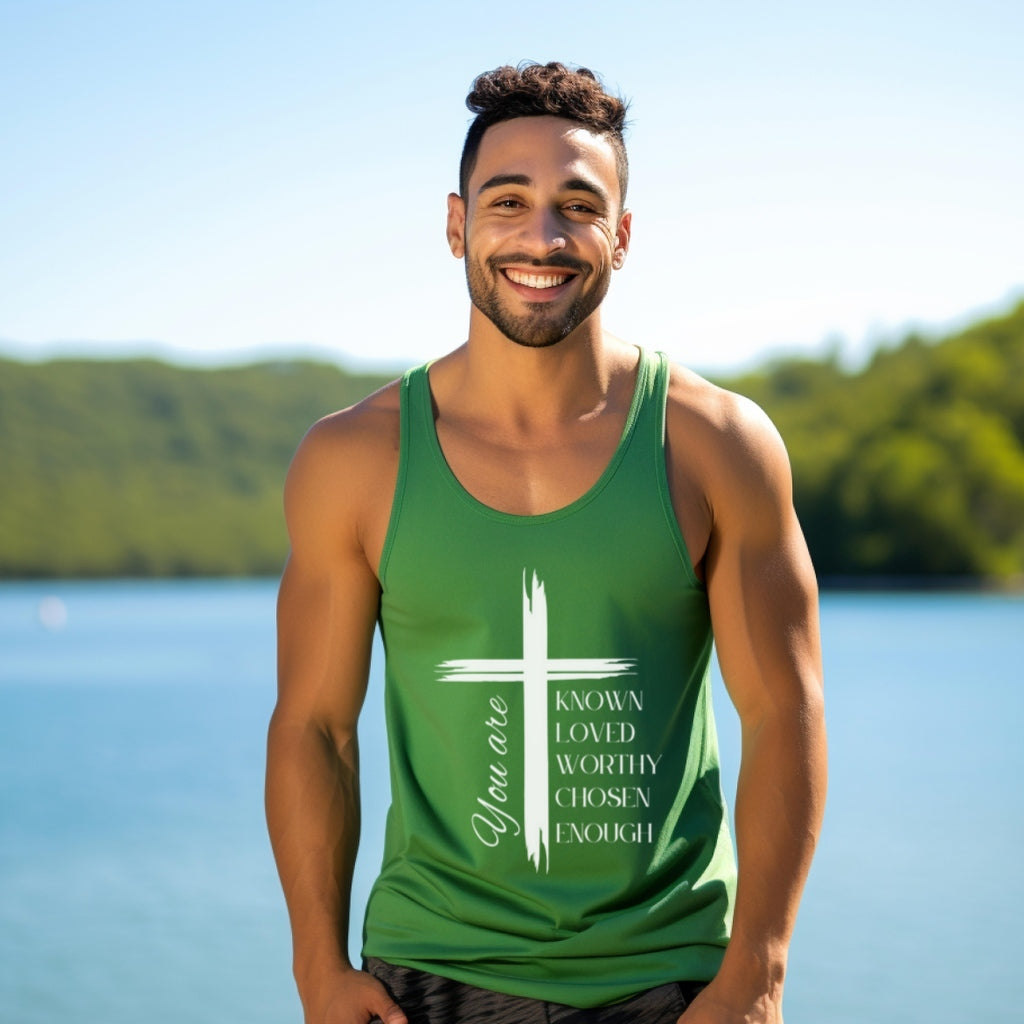 You Are Known, Loved, Worthy, Chosen, Enough,  Unisex Christian Tank Top | Inspirational Bible Verse Shirt | Faith-Based Affirmation Gift